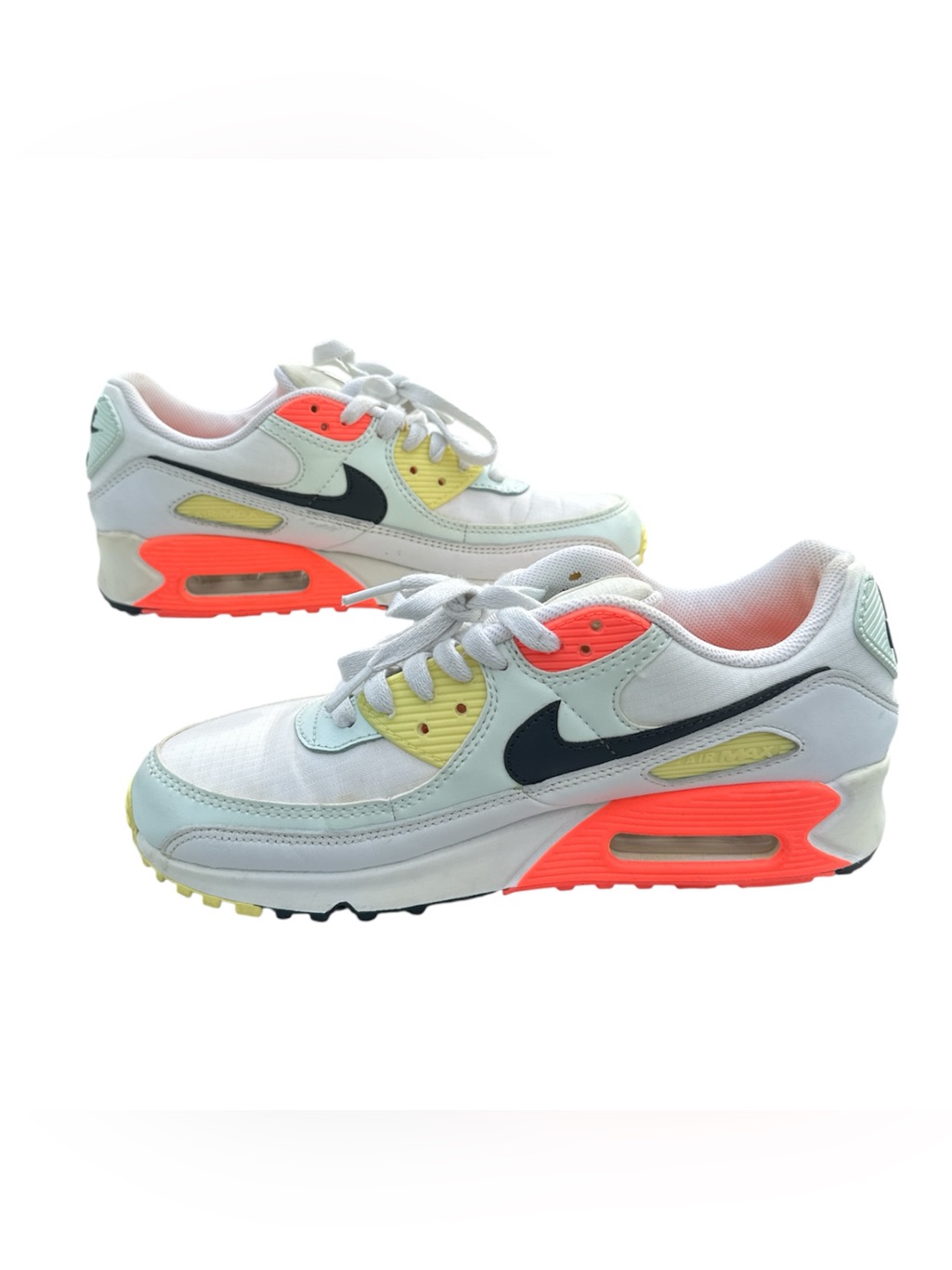Nike Women Air Max 90 Summit White Bright Mango Sneakers Sz 9 Streetwear Casual
